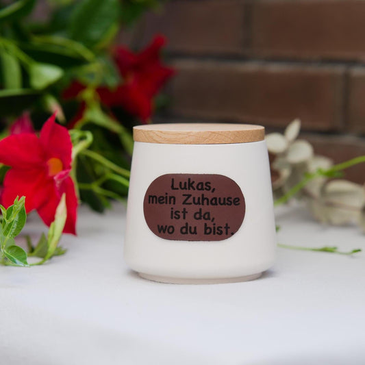 Personalisierte Duftkerze „Du bist mein Zuhause“