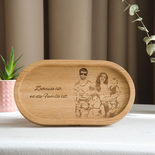 Personalisierte Holzunterlage mit Gravur –Geschenk für Frauen & Freundinnen –Tablett aus Eiche mit Namen – Kleines personalisiertes Geschenk